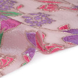 Metallic Burnout Brocade - Purple, Pink and Rose Gold Festive Florals