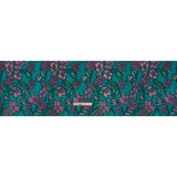 Metallic Burnout Brocade - Dark Teal, Pink and Black Festive Florals