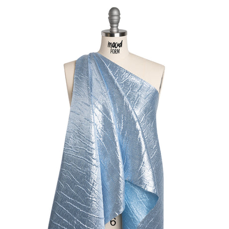 Metallic Brocade - Sky Blue Subtle Wrinkles - Kylie Collection
