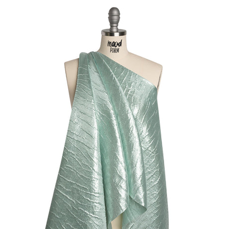 Metallic Brocade - Seafoam Green Subtle Wrinkles - Kylie Collection