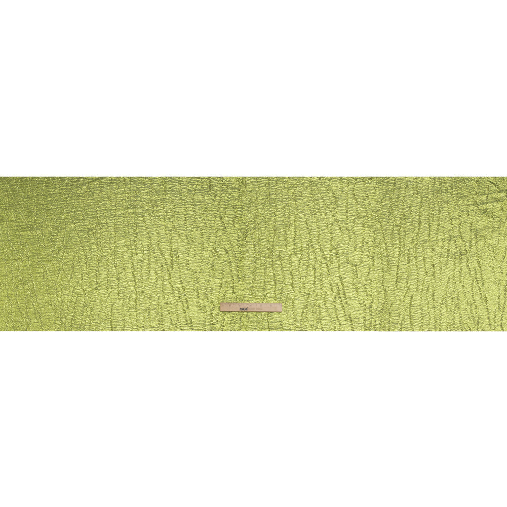 Metallic Brocade - Lime Green Subtle Wrinkles - Kylie Collection