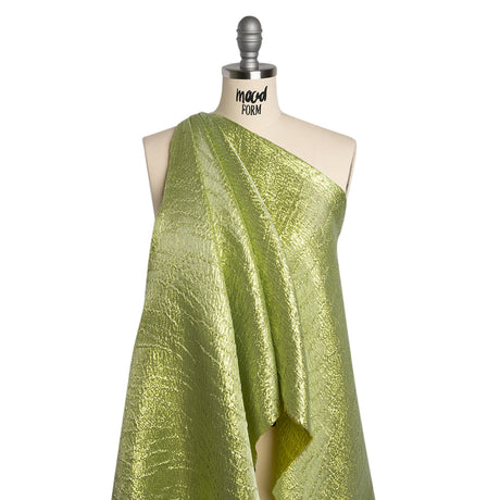 Metallic Brocade - Lime Green Subtle Wrinkles - Kylie Collection