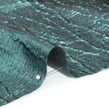 Metallic Brocade - Muted Teal Subtle Wrinkles - Kylie Collection