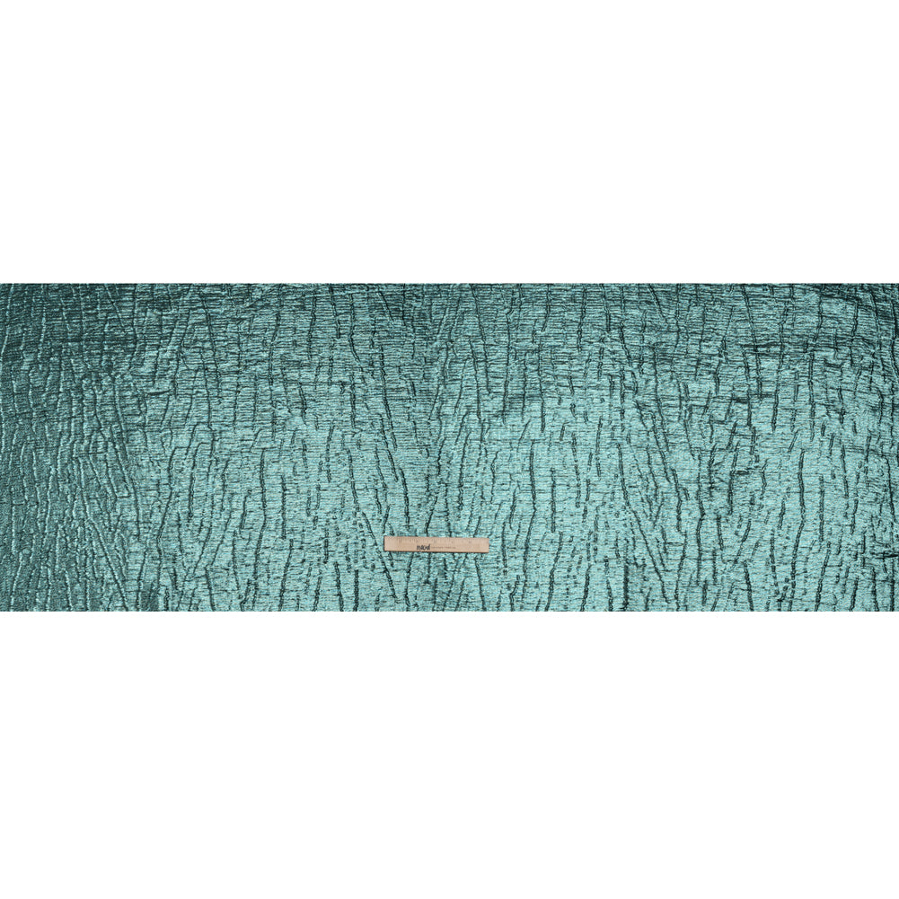 Metallic Brocade - Muted Teal Subtle Wrinkles - Kylie Collection