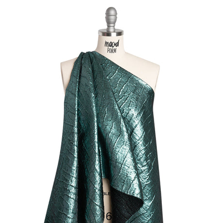 Metallic Brocade - Muted Teal Subtle Wrinkles - Kylie Collection