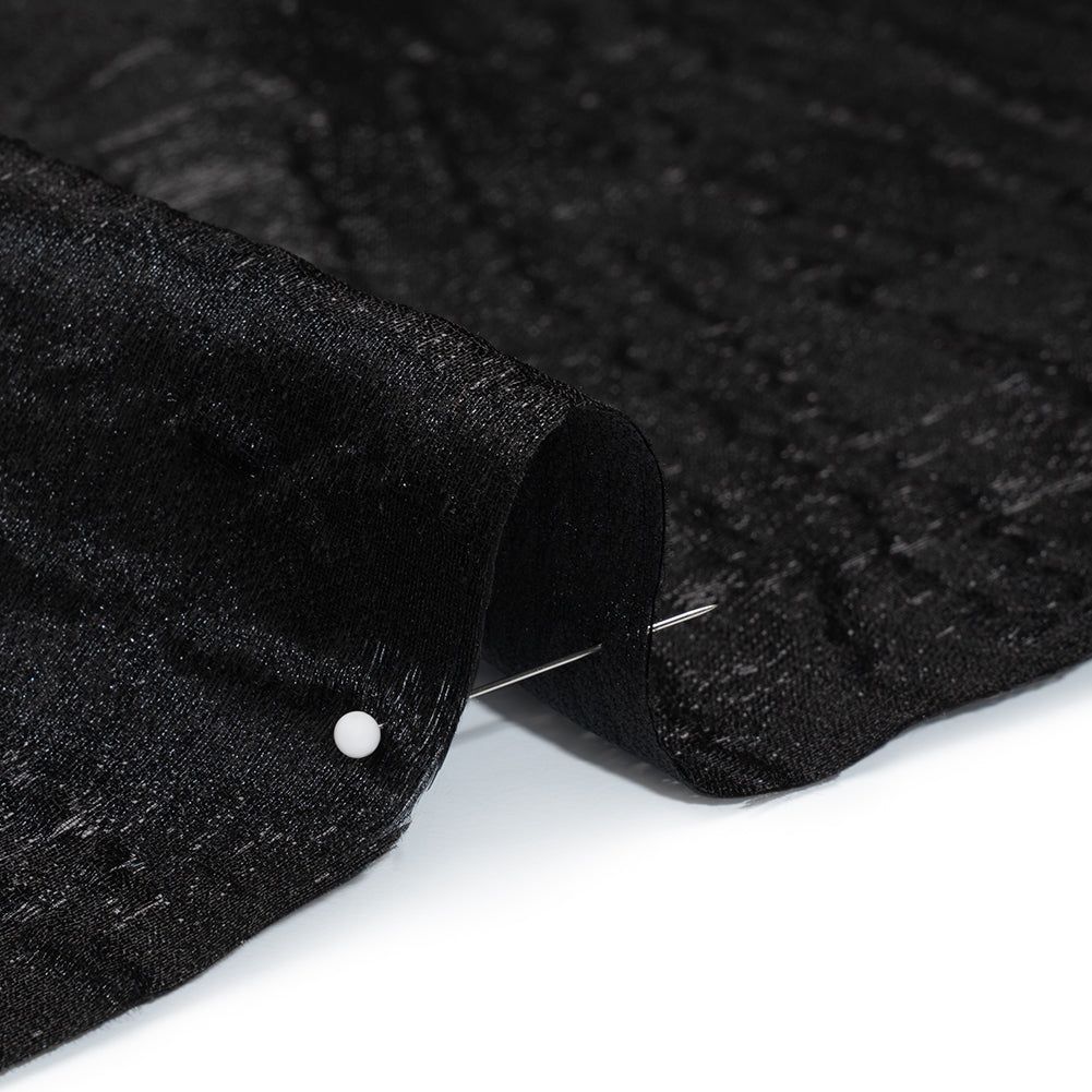 Metallic Brocade - Black Subtle Wrinkles - Kylie Collection
