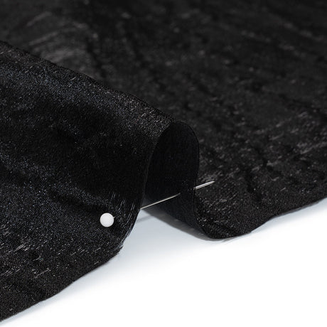 Metallic Brocade - Black Subtle Wrinkles - Kylie Collection