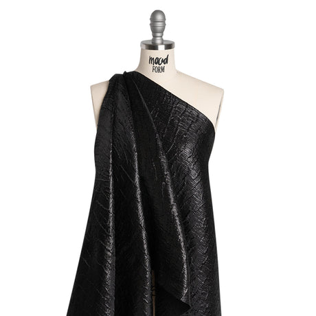 Metallic Brocade - Black Subtle Wrinkles - Kylie Collection