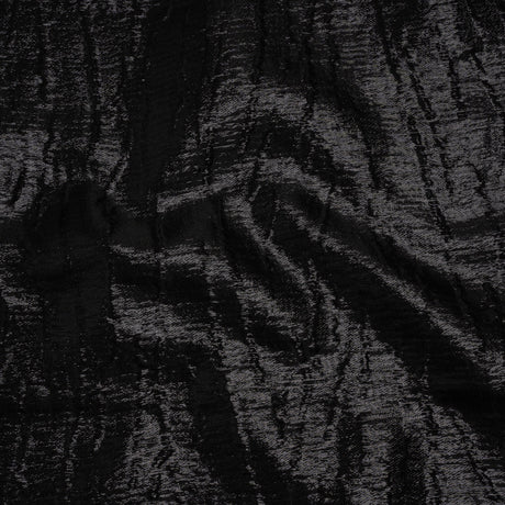 Metallic Brocade - Black Subtle Wrinkles - Kylie Collection