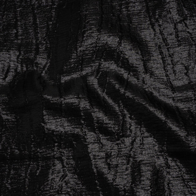 Metallic Brocade - Black Subtle Wrinkles - Kylie Collection