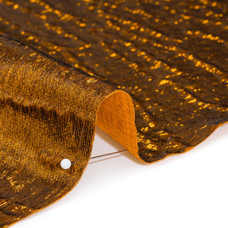 Metallic Brocade - Orange Subtle Wrinkles - Kylie Collection