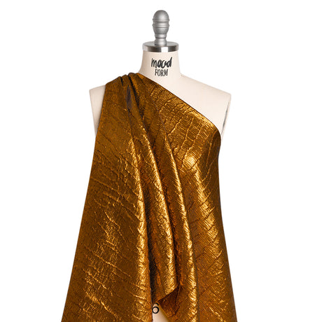 Metallic Brocade - Orange Subtle Wrinkles - Kylie Collection