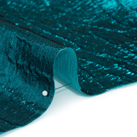 Metallic Brocade - Turquoise Subtle Wrinkles - Kylie Collection