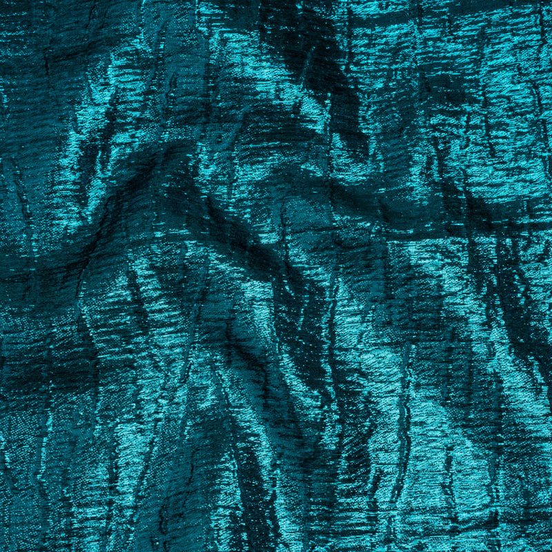 Metallic Brocade - Turquoise Subtle Wrinkles - Kylie Collection