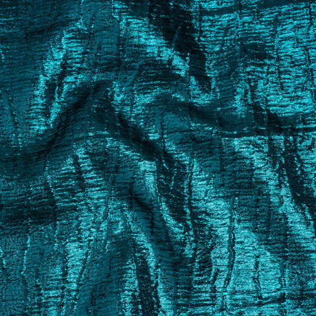 Metallic Brocade - Turquoise Subtle Wrinkles - Kylie Collection