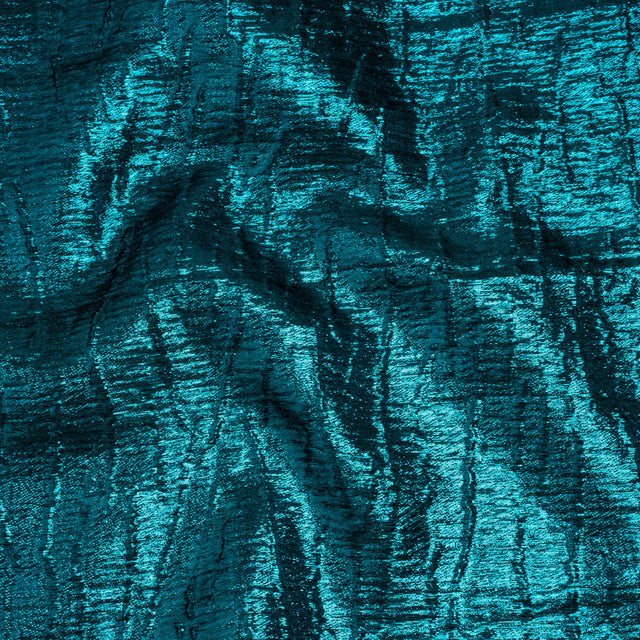 Metallic Brocade - Turquoise Subtle Wrinkles - Kylie Collection