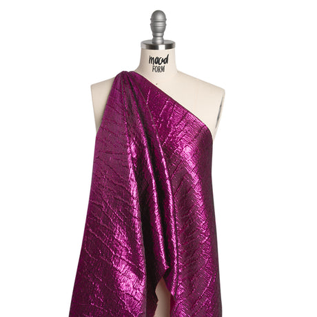 Metallic Brocade - Fuchsia Subtle Wrinkles - Kylie Collection