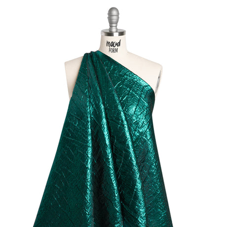 Metallic Brocade - Bright Teal Subtle Wrinkles - Kylie Collection