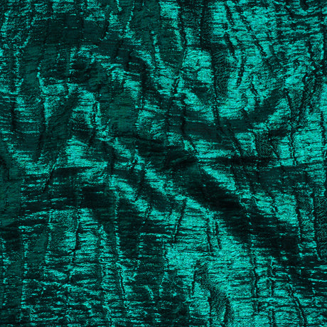 Metallic Brocade - Bright Teal Subtle Wrinkles - Kylie Collection