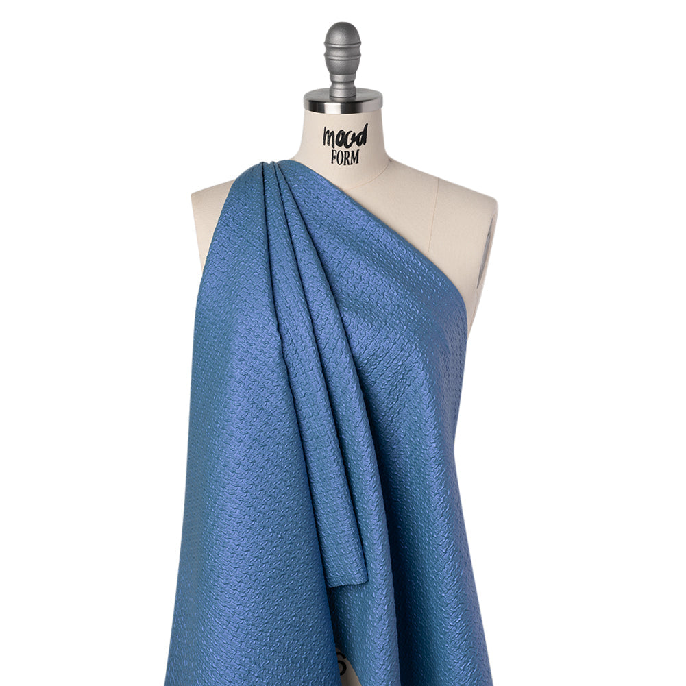 Puckered Novelty Jacketing - Blue Abstract - Edana Collection