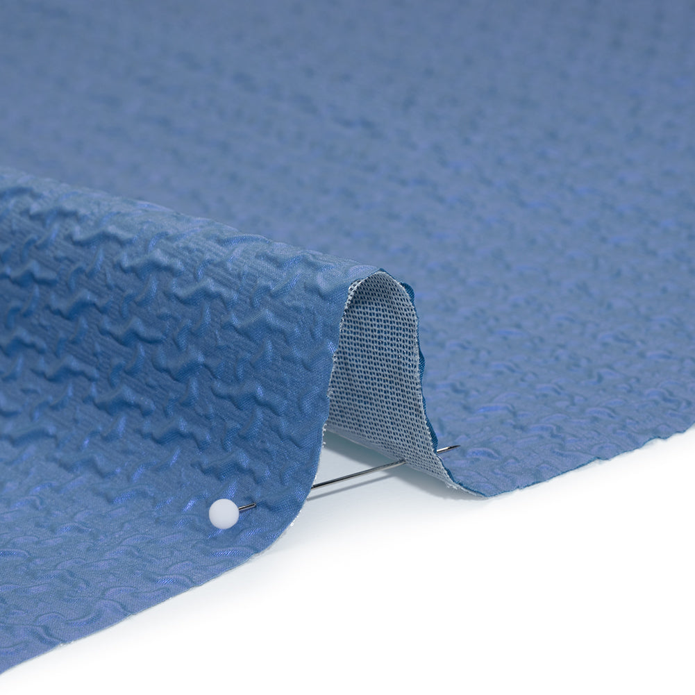 Puckered Novelty Jacketing - Blue Abstract - Edana Collection