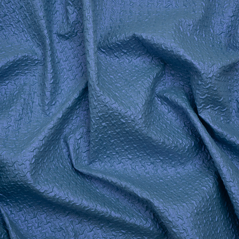 Puckered Novelty Jacketing - Blue Abstract - Edana Collection