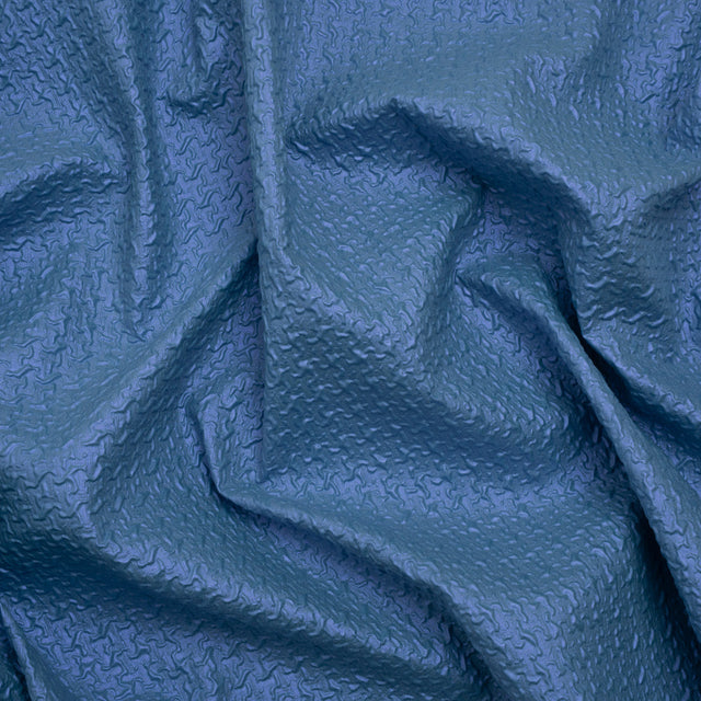 Puckered Novelty Jacketing - Blue Abstract - Edana Collection