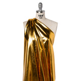 Foiled Faux Leather Stretch Knit - Gold with Yellow Backing - Alison Collection