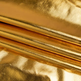 Foiled Faux Leather Stretch Knit - Gold with Yellow Backing - Alison Collection