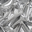 Foiled Faux Leather Stretch Knit - Silver with White Backing - Alison Collection