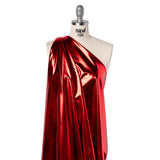 Foiled Faux Leather Stretch Knit - Red - Alison Collection