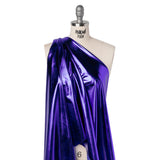 Foiled Faux Leather Stretch Knit - Royal Blue - Alison Collection