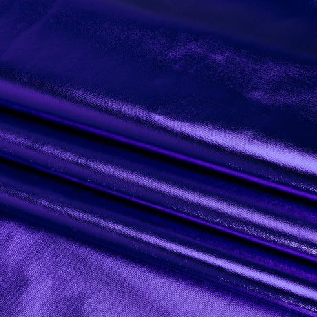 Foiled Faux Leather Stretch Knit - Royal Blue - Alison Collection