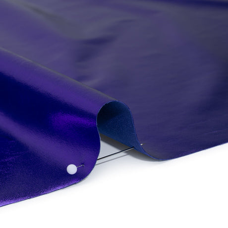 Foiled Faux Leather Stretch Knit - Royal Blue - Alison Collection