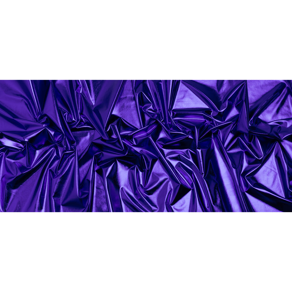 Foiled Faux Leather Stretch Knit - Royal Blue - Alison Collection