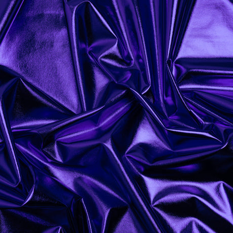 Foiled Faux Leather Stretch Knit - Royal Blue - Alison Collection