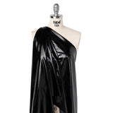 Foiled Faux Leather Stretch Knit - Black - Alison Collection