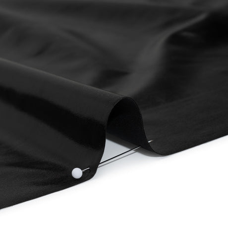 Foiled Faux Leather Stretch Knit - Black - Alison Collection