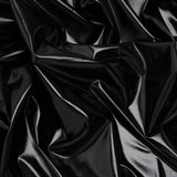 Foiled Faux Leather Stretch Knit - Black - Alison Collection