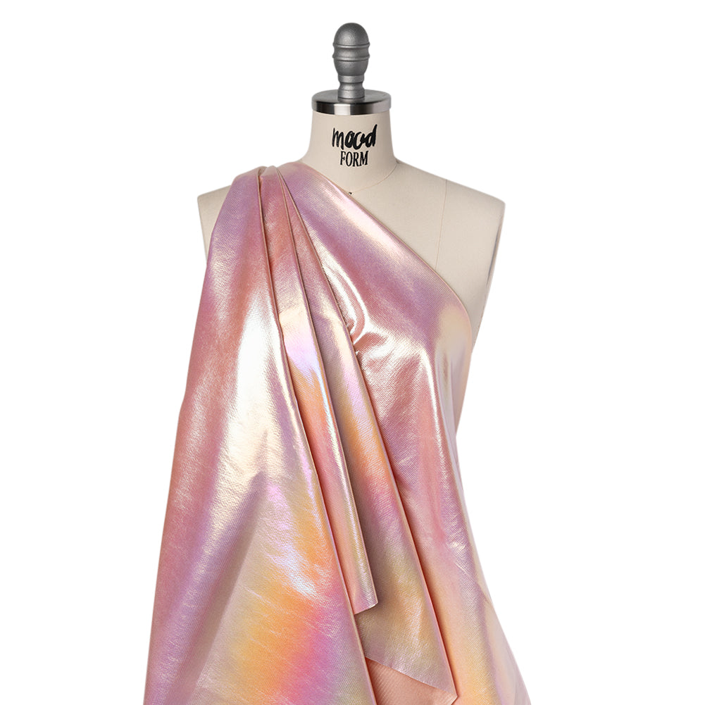 Crinkled Metallic Faux Leather - Pink and Yellow Ombre - Adriana Collection