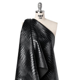 Crocodile Faux Leather Vinyl - Black - Kristin Collection