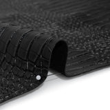 Crocodile Faux Leather Vinyl - Black - Kristin Collection