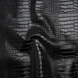 Crocodile Faux Leather Vinyl - Black - Kristin Collection