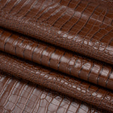 Crocodile Faux Leather Vinyl - Brown - Kristin Collection