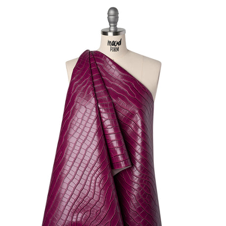 Crocodile Faux Leather Vinyl - Purple Fuchsia - Kristin Collection