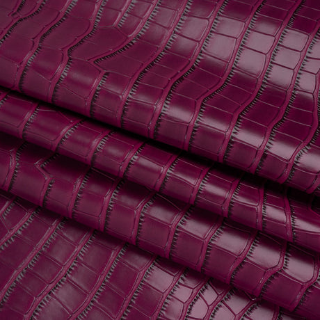 Crocodile Faux Leather Vinyl - Purple Fuchsia - Kristin Collection