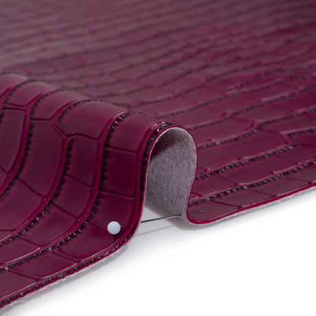 Crocodile Faux Leather Vinyl - Purple Fuchsia - Kristin Collection