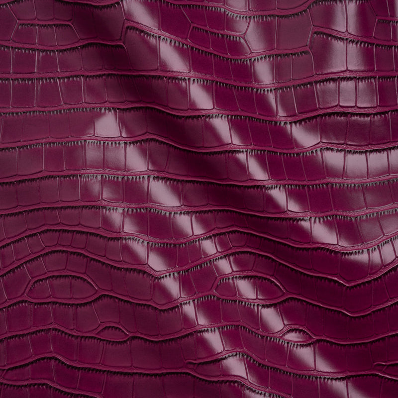 Crocodile Faux Leather Vinyl - Purple Fuchsia - Kristin Collection