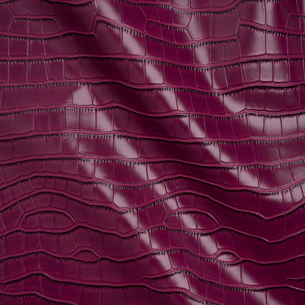 Crocodile Faux Leather Vinyl - Purple Fuchsia - Kristin Collection