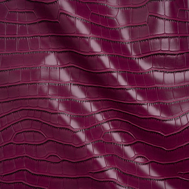 Crocodile Faux Leather Vinyl - Purple Fuchsia - Kristin Collection